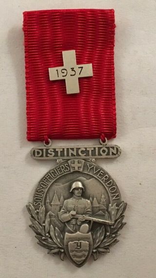 Vintage European Shooting Medal Huguenin Le Locle Swiss Switzerland 1937 10