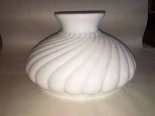 Vintage Swirl Milk Glass Hurricane Lamp Shade/globe 10” Aladdin - Rayo - B&h