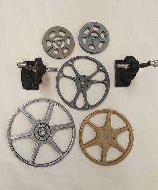 Vintage Set 8mm Film Movie Winder Rewinder Hand Cranks - Includes 5 Reels