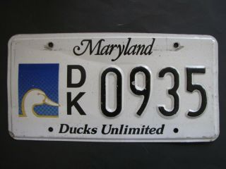 Vintage 1980s Maryland Ducks Unlimited License Plate Dk 0935 Wetlands Waterfowl
