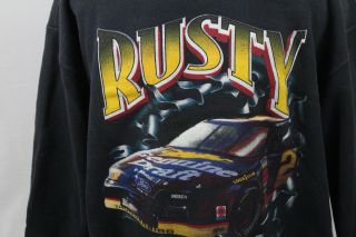 Vintage 90s Rusty Wallace Nascar Mgd Miller Draft Racing Sweatshirt Xl