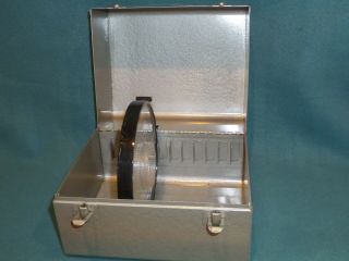 Vintage Brumberger Movie Reel Storage Case All Metal Box & One Reel