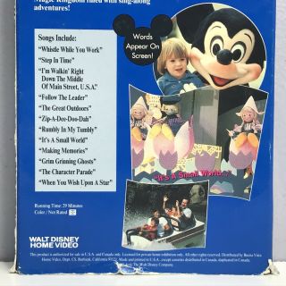 Walt Disney’s Sing Along Songs Disneyland Fun Small World VHS Video Tape VTG 935 5