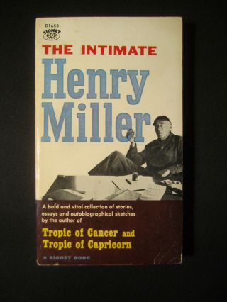 The Intimate Henry Miller 1959 Signet D1653 Paperback 1st Edition Vintage Photos