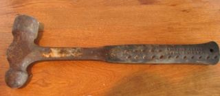 Vintage 13 " Hammer/mallet Woodworking W/ Metal And Rubber Handle