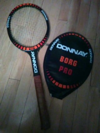 Vintage Bjorn Borg Donnay Pro Tennis Racket With Cover Belgium Light 3