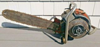 Vintage Homelite Model 26 Lcs Chainsaw,  Chain Saw With 24 " Bar And Chain
