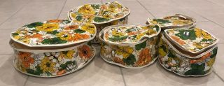 Vintage Floral China zippered vinyl storage for dishes plates mugs foam inserts 2