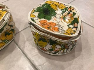 Vintage Floral China zippered vinyl storage for dishes plates mugs foam inserts 3