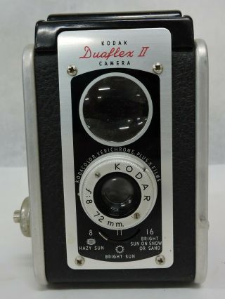 Vtg Kodak Duaflex Ii Box Camera W/case