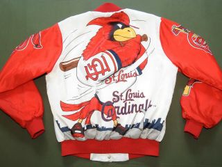 Vtg 1980s Chalkline St.  Louis Cardinals Baseball Team Fanimation Jacket Usa Med.