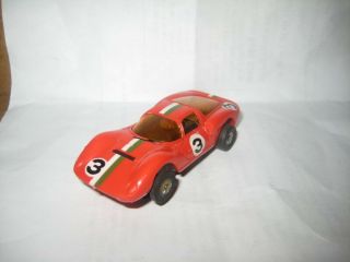 Vintage Aurora Tuff Ones Dino Ferrari Ho Slot Car Red 3 W/ Chassis