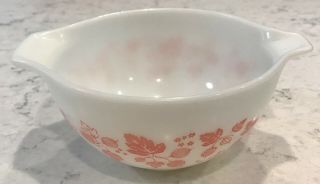 Vintage Pyrex 441 Pink Gooseberry Cinderella 1.  5 Pint Bowl White No Lid