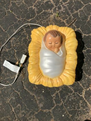 Vintage Nativity Baby Jesus 14 Inches Blow Mold Holiday Christmas Yard Decor