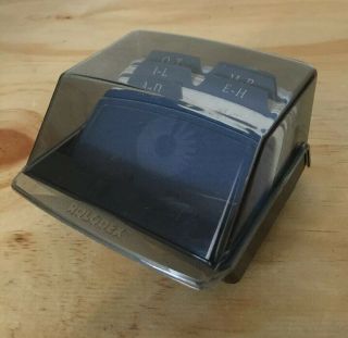 Vintage Rolodex S300c Petite Covered Card File 125 Blank Cards Alphabet Dividers