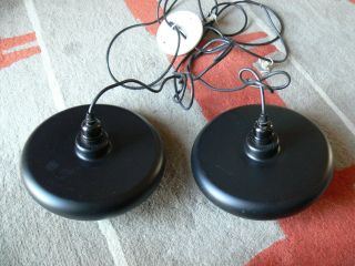 Pair Vintage Industrial Black Metal Light Lamp Shade 12 