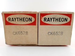 2 X Ck6528 Raytheon Tubes Nos/nib.  6528 Tubes.  Raytheon Branded.  C34 En - Air