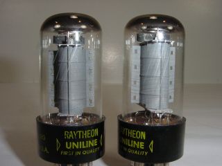 2 Vintage NOS 1960 ' s Raytheon 6V6GTA 6V6 Grey Plate Matched Amplifier Tube Pair 2