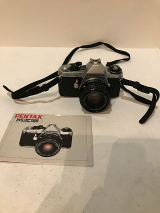 Vintage Pentax Me 35mm Camera With Smc Pentax - M Lens 1:2 50mm
