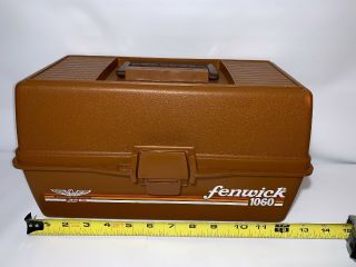 Vintage Fenwick 1060 Fishing Bait Tackle Box 23 Compartments 