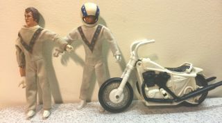 Vintage 1972 Ideal Toys Evel Knievel Figures With Motorcycle