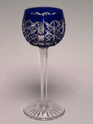 Vintage Blue Cut To Clear Wine Hock Cristal Saint St.  Louis France