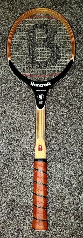 Vintage Bancroft Custom Design Wimbledon Bjorn Borg Model Tennis Racquet 4 1/4
