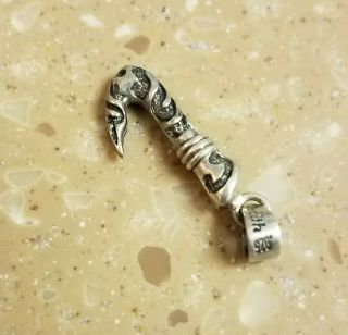 Artisan Crafted Vintage Sterling Silver Maori Fish Hook 3D Pendant Signed Judith 3