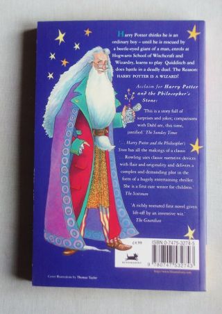 J.  K.  Rowling HARRY POTTER AND THE PHILOSOPHER ' S STONE 1st/43rd Bloomsbury pb 2