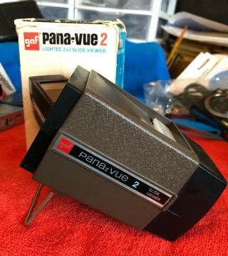 Vintage Gaf Pana - Vue 2 Lighted 2 X 2 35mm Film Slide Viewer W/ Box