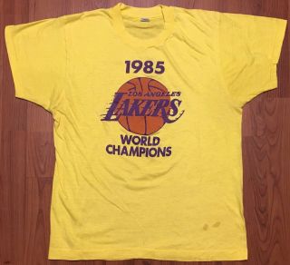Vintage Screen Stars Showtime 1985 Los Angeles Lakers World Champions Nba Shirt