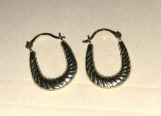 Vintage 14k Gold Pierced Earring Hoops With Pattern.  44 Grams