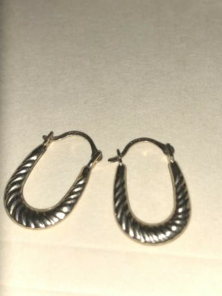 Vintage 14k Gold Pierced Earring Hoops With Pattern.  44 Grams 4