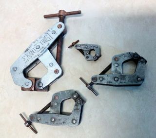 Grouping Of (4) Vintage Kant Twist Machinist Clamps 410 3 ",  405 2 ",  401 1 "