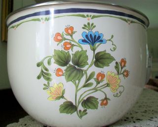 Vintage Kobe Large Mixing Bowl Retro Kitchen Enamel Jc Penney Wildflowers 6 X 8