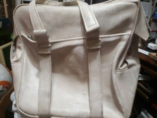 Vintage Samsonite Beige / Cream Color Carry On Train Case Luggage Bag