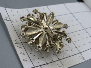 HIGH END Vintage Jewelry Stacked AB Crystal Snowflake BROOCH PIN Rhinestone O 4