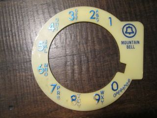 Vtg.  Mountain Bell Rotary Dial Bell Telephone Phone Face Plate Large Numbers