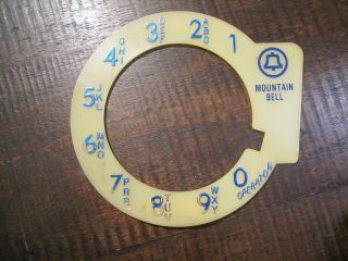 Vtg.  Mountain Bell Rotary Dial Bell Telephone Phone Face Plate Large Numbers 5
