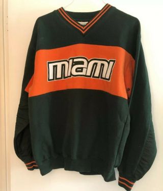 Miami Hurricanes Sweatshirt Vintage 80s Canes University Made In Usa Size Medium