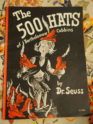 The 500 Hats Of Bartholomew Cubbins Dr.  Seuss 1966 Vintage Softcover Book