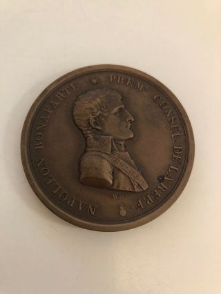 Vintage Napoleon Bonaparte - Premier Consul Bronze Medal - An Viii