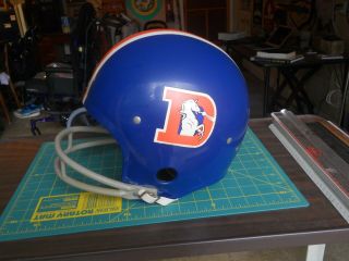 Vintage Denver Broncos HNFL Rawlings football helmet Classic logo 1970 ' s LARGE 4