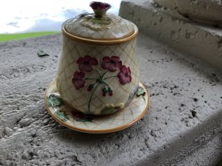 Vintage Royal Winton Grimwades Gera Jam Pot/sugar Bowl And Drip Saucer