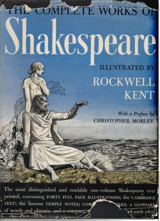 The Complete Of William Shakespeare Rockwell Kent Hc Dj 1936