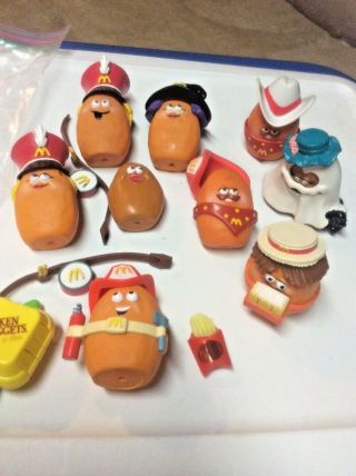 Nine 9 Vintage Mcdonalds Chicken Nugget Happy Meal Toys Including A Transformer