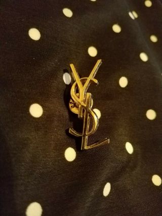 Yves Saint Laurent Vintage Gold Brooch Pin