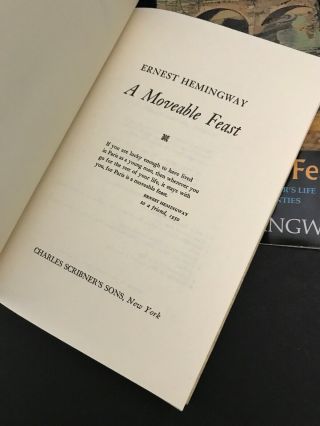 A Moveable Feast By Ernest Hemingway 1964c First 1st Edition HBDJ Scribners 8