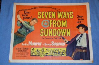 Vintage Movie Poster,  " Seven Ways From Sundown " (1960)