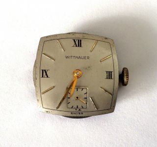Vintage Wittnauer 10e Movement And Dial Swiss 17 Jewels Parts Repair Only